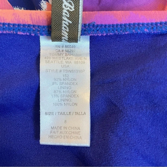 Tommy Bahama one piece striped tie dye ombre patterned swimsuit 11501 - Picture 8 of 10